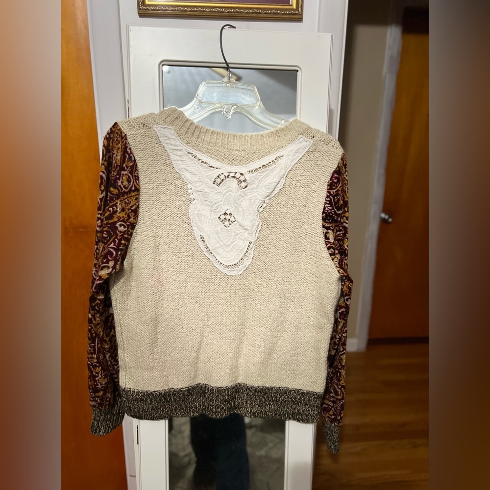 Gimmicks By Bke Cable Knit Patchwork Sweater - image 2